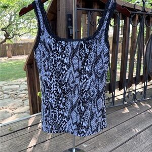 White House Black Market Black Snake-Pattern Lace Camisole